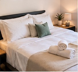 Illustrative clean bedroom